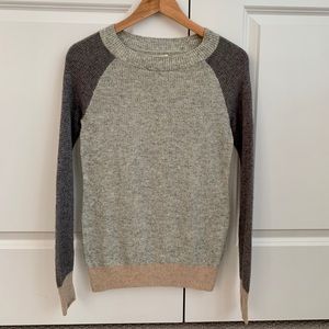 J CREW KNIT NEUTRAL COLOUR BLOCK SWEATER XS